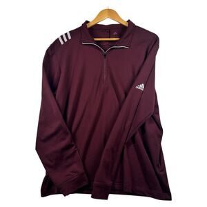 Adidas Sweatshirt Men's Large Spell Out Logo 3 Stripes Training Top Large Maroon